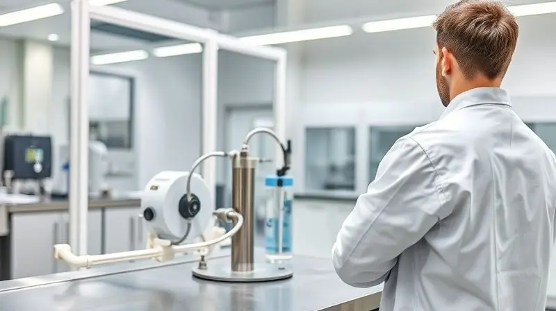 Imagem conceitual de um laboratório de qualidade, representando a confiabilidade e a tecnologia por trás da marca Lorenzetti.