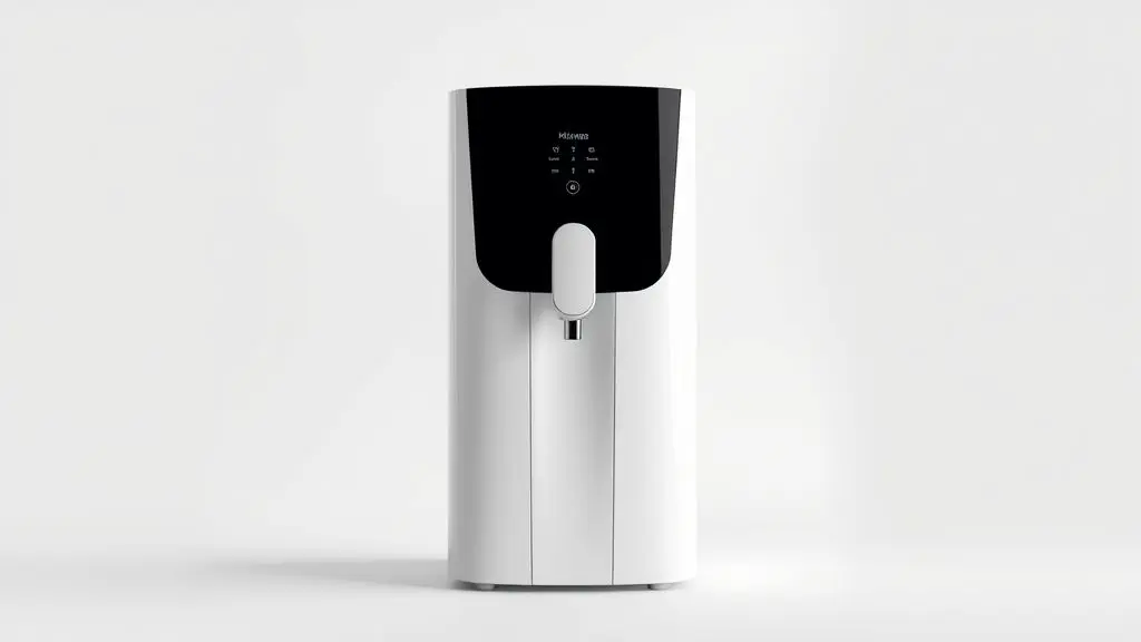 Análise completa do purificador de água Philco. Imagem de estúdio mostrando o design moderno e elegante do aparelho em destaque.