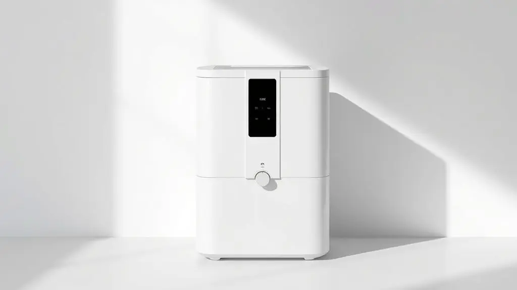 Purificador de água Electrolux PE12A branco em destaque sobre um fundo neutro, mostrando seu design moderno e painel touch.